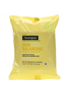 Neutrogena, Skin Balancing, Micellar Cleansing Cloth, 25 Pre-Moistened Towelettes