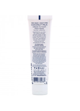 Pacifica, Coconut Milk, Cream to Foam Face Wash, 1.4 fl oz (40 ml)