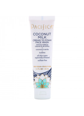 Pacifica, Coconut Milk, Cream to Foam Face Wash, 1.4 fl oz (40 ml)