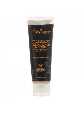 SheaMoisture, Clarifying Facial Wash & Scrub, African Black Soap,  4 oz (113 g)