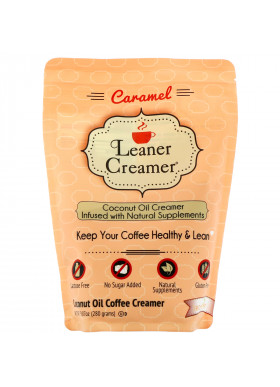 Leaner Creamer, Coconut Oil Coffee Creamer, Caramel, 9.87 oz (280 g)