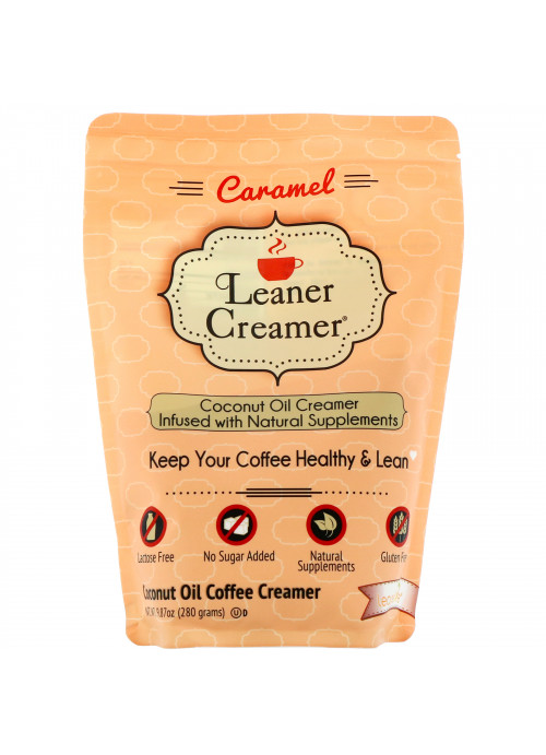 Leaner Creamer, Coconut Oil Coffee Creamer, Caramel, 9.87 oz (280 g)