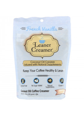 Leaner Creamer, Coconut Oil Coffee Creamer, French Vanilla, 9.87 oz (280 g)