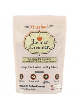 Leaner Creamer, Coconut Oil Coffee Creamer, Hazelnut, 9.87 oz (280 g)