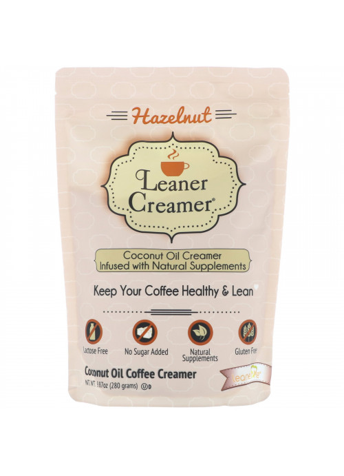 Leaner Creamer, Coconut Oil Coffee Creamer, Hazelnut, 9.87 oz (280 g)