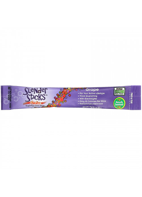 Now Foods, Real Food, Slender Sticks, Active, Grape, 12 Sticks, 1,7 oz (48 g)