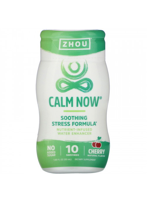 Zhou Nutrition, Calm Now, Nutrient-Infused Water Enhancer, Cherry, 1.69 fl oz (50 ml)