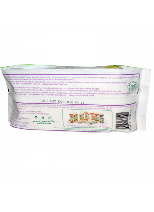 Aleva Naturals, Bamboo Baby Wipes, 80 Wipes