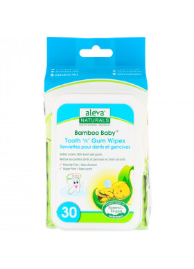 Aleva Naturals, Bamboo Baby Wipes, Tooth 'n' Gum, 30 Wipes