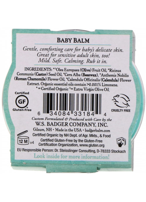 Badger Company, Baby Balm, Chamomile & Calendula, .75 oz (21 g)