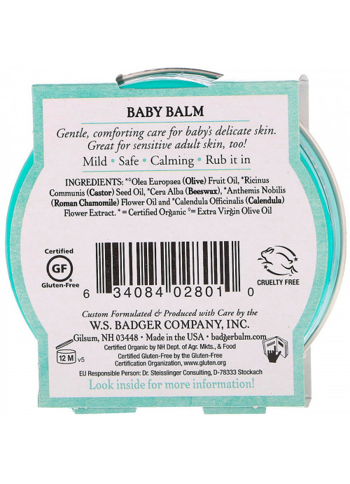 Badger Company, Organic, Baby Balm, Chamomile & Calendula, 2 oz (56 g)