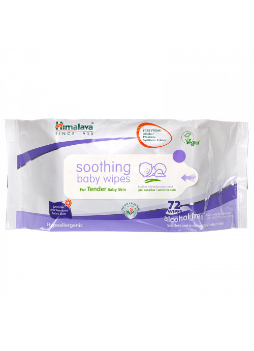 Himalaya, Soothing Baby Wipes, Alcohol Free, 72 Wipes