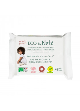 Naty, Flushable Wipes, Unscented, 42 Wipes