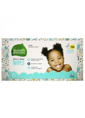 Seventh Generation, Baby Wipes,  Free & Clear, 768 Wipes