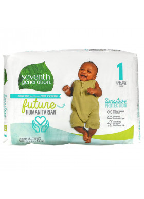 Seventh Generation, Sensitive Protection Diapers, Size 1, 8- 14 lbs, 31 Diapers