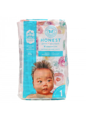 The Honest Company, Honest Diapers, Size 1, 8-14 Pounds, Rose Blossom, 35 Diapers