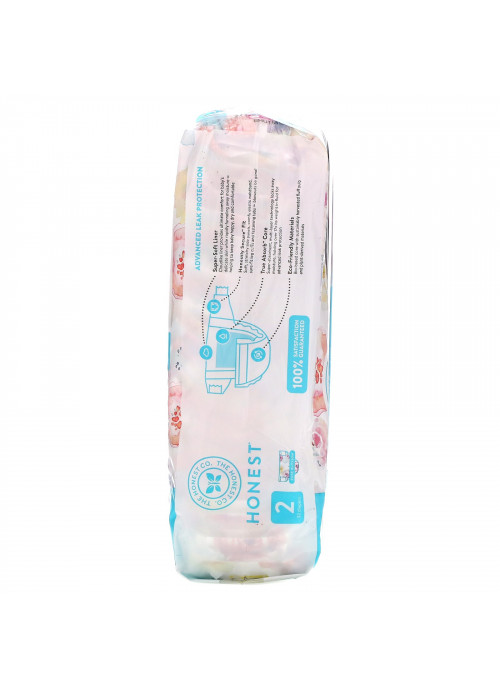 The Honest Company, Honest Diapers Size 2, 12-18 Pounds, Rose Blossom, 32 Diapers