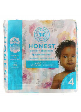 The Honest Company, Honest Diapers, Size 4, 22 - 37 Pounds, Rose Blossom, 23 Diapers