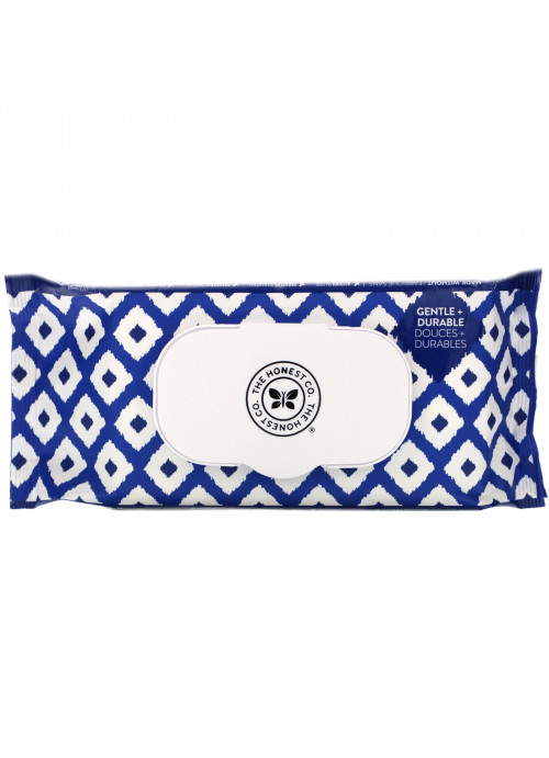 The Honest Company, Plant-Based Wipes, Blue Ikat, 72 Wipes