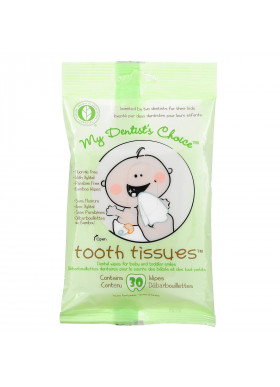 Tooth Tissues, My Dentist's Choice, Dental Wipes for Baby and Toddler Smiles, 30 Wipes