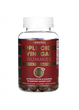 Havasu Nutrition, Apple Cider Vinegar Gummies with The Mother, Natural Apple, 60 Gummies