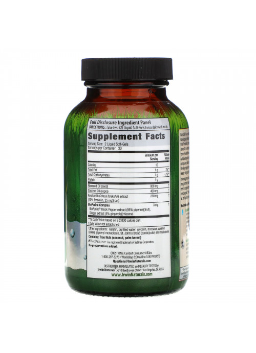 Irwin Naturals, Forskolin, Fat-Loss Diet, 60 Liquid Soft-Gels