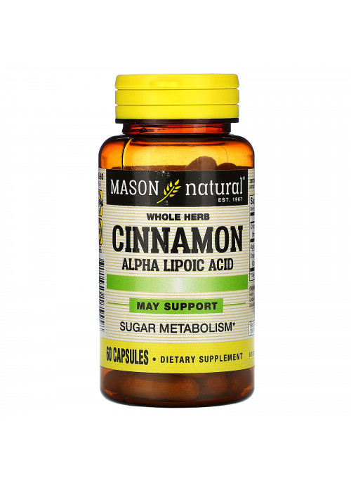 Mason Natural, Cinnamon Alpha Lipoic Acid, 60 Capsules