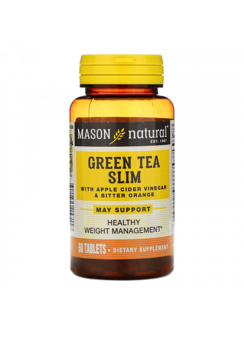Mason Natural, Green Tea Slim with Apple Cider Vinegar & Bitter Orange, 60 Tablets