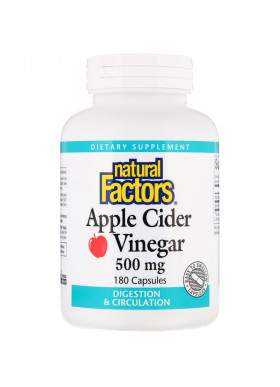 Natural Factors, Apple Cider Vinegar, 500 mg, 180 Capsules