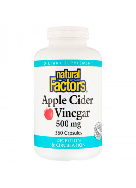 Natural Factors, Apple Cider Vinegar, 500 mg, 360 Capsules