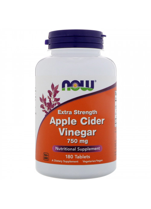 Now Foods, Apple Cider Vinegar, Extra Strength, 750 mg, 180 Tablets