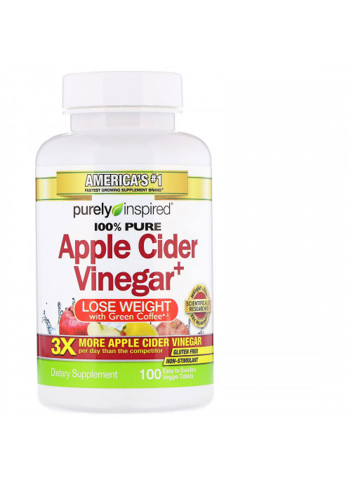 Purely Inspired, Apple Cider Vinegar+, 100 Easy-to-Swallow Veggie Tablets