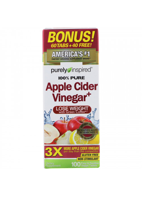 Purely Inspired, Apple Cider Vinegar+, 100 Easy-to-Swallow Veggie Tablets