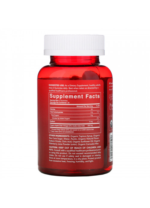 Sports Research, Organic Apple Cider Vinegar with the Mother, Natural Apple , 60 Gummies