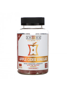 Zhou Nutrition, Apple Cider Vinegar, Harvest Apple, 60 Vegan Gummies