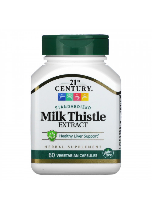 21st Century, Milk Thistle Extract, Standardized, 60 Vegetarian Capsules