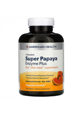 American Health, Chewable Super Papaya Enzyme Plus, 360 Tablets