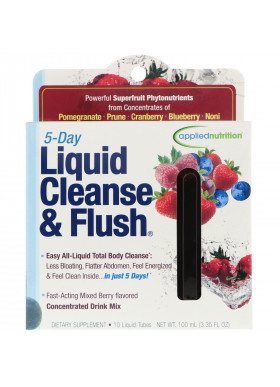 appliednutrition, 5 Day Liquid Cleanse & Flush, Mixed Berry, 10 Liquid-Tubes, 10 ml Each