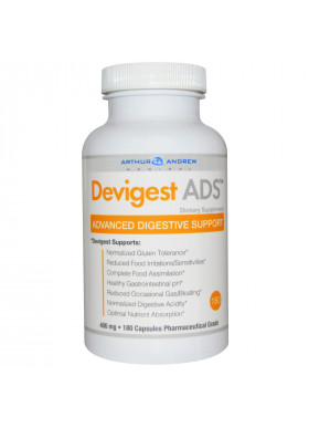 Arthur Andrew Medical, Devigest ADS, Advanced Digestive Support, 400 mg, 180 Capsules