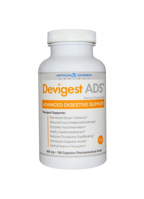 Arthur Andrew Medical, Devigest ADS, Advanced Digestive Support, 400 mg, 180 Capsules