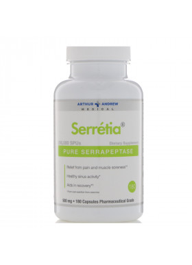 Arthur Andrew Medical, Serretia, Pure Serrapeptase, 500 mg, 180 Capsules