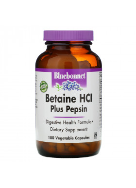 Bluebonnet Nutrition, Betaine HCL, Plus Pepsin, 180 Veggie Caps