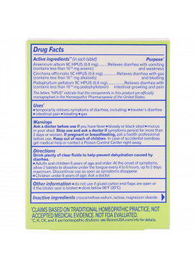 Boiron, Diaralia, Diarrhea Relief, Unflavored, 60 Quick-Dissolving Tablets