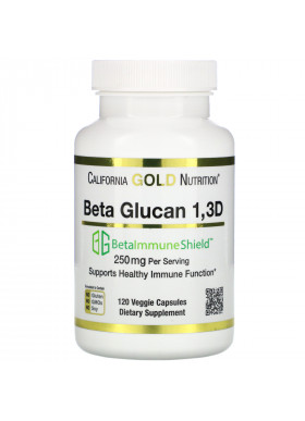 California Gold Nutrition, Beta Glucan 1-3D with Beta-ImmuneShield, 125 mg, 120 Veggie Capsules