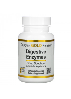 California Gold Nutrition, Digestive Enzymes, Broad Spectrum, 90 Veggie Capsules