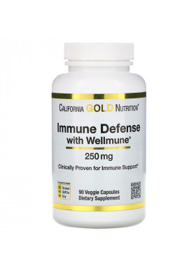 California Gold Nutrition, Immune Defense with Wellmune, Beta-Glucan, 250 mg,  90 Veggie Capsules