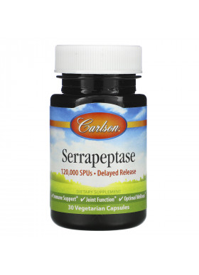 Carlson Labs, Serrapeptase, 120,000 SPUs, 30 Vegetarian Capsules