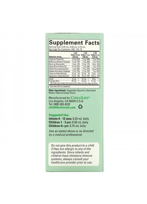 Childlife Clinicals, Liver Health, Natural Grape, 2 fl oz (59 ml)