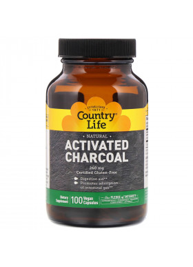 Country Life, Activated Charcoal, 260 mg, 100 Vegan Capsules