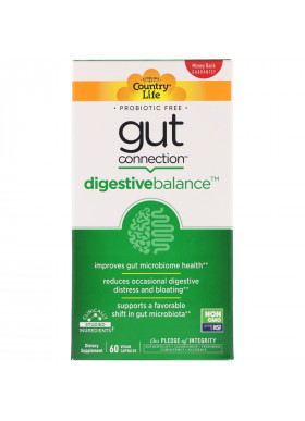 Country Life, Gut Connection, Digestive Balance, 60 Vegan Capsules